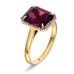EC1914 Ring i gull med diamant 0.11 ct WSI, gult gull