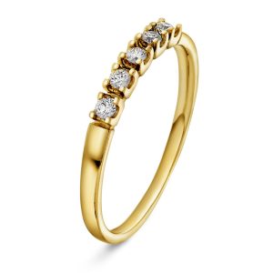 EC1914 Ring i gull med diamant 0,15 ct WSI, gult gull
