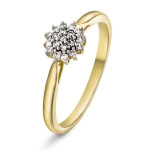 EC1914 Ring i gull med diamant 0,15 ct WSI, gult gull