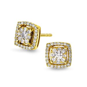 EC1914 Øredobber i gull med diamant 0,50 ct WSI, gult gull
