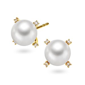 EC1914 Øredobber i gull med diamant 0,08 ct WSI, gult gull