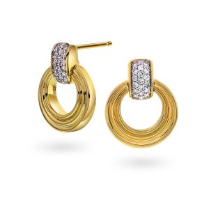 EC1914 Øredobber i gull med diamant 0,22 ct WSI, gult gull