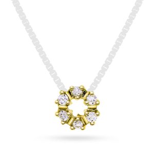 EC1914 Anheng i gull med diamant 0,12 ct TWSI, gult gull