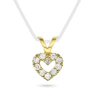 EC1914 Anheng i gull m/dia. 0,30 ct WSI, gult gull