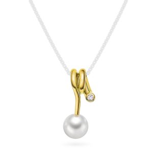 EC1914 Anheng i gull med diamant 0,02 ct WSI, gult gull