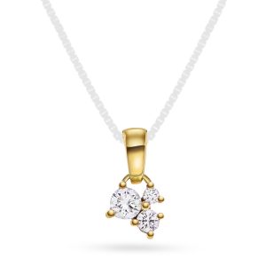 EC1914 Anheng i gull med diamanter 0,22 ct WSI, gult gull