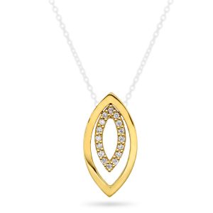 EC1914 Anheng i gull med diamanter 0,16 ct TWSI, gult gull
