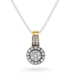 EC1914 Anheng i gull med diamant 0,12 ct WSI, gult gull
