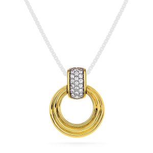 EC1914 Anheng i gull med diamanter 0,14 ct WSI, gult gull