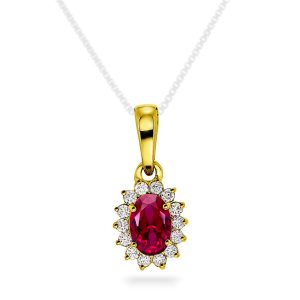 EC1914 Anheng i gull med diamant 0.14 ct WSI, gult gull