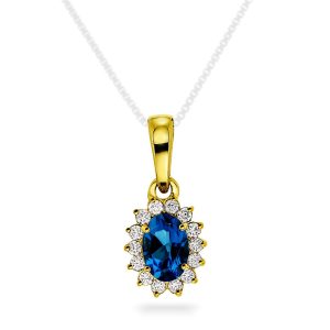 EC1914 Anheng i gull med diamant 0.14 ct WSI, gult gull