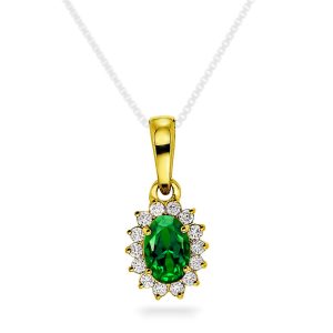 EC1914 Anheng i gull med diamant 0.14 ct WSI, gult gull