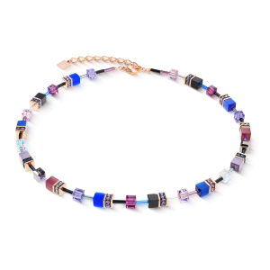 Coeur de Lion GeoCUBE® Iconic halskjede Blue Moon roségull