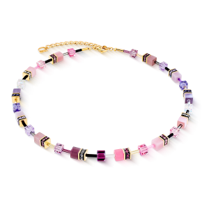 Coeur de Lion GeoCUBE® Iconic halskjede rosa-syrin
