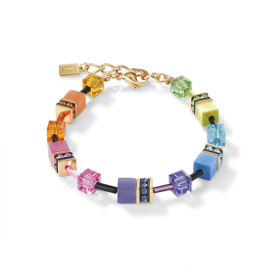 Coeur de Lion GeoCUBE® armbånd flerfarget regnbue gull