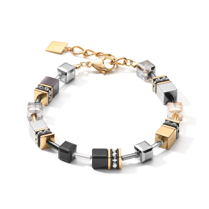 Coeur de Lion GEOCUBE® armbånd grå-gull