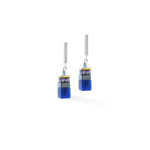Coeur de Lion GeoCUBE® Precious Motion øredobber Blue Moon Bicolour