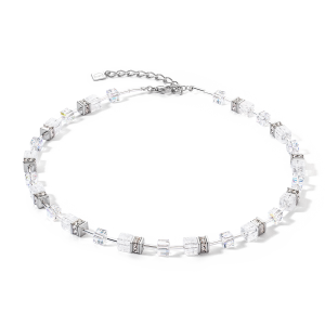 Coeur de Lion GeoCUBE® Iconic Nature halskjede sølv-hvit