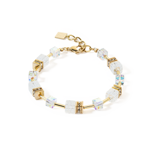 Coeur de Lion GeoCUBE® Iconic Nature armbånd gull hvit