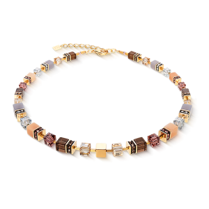 Coeur de Lion GeoCUBE® Precious Statement halskjede gyllen Blush