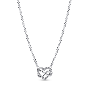 Sølv kjede med evighetshjerte cubic zirkonia
