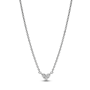 Sølv kjede med hjerteanheng 3 cubic zirkonia