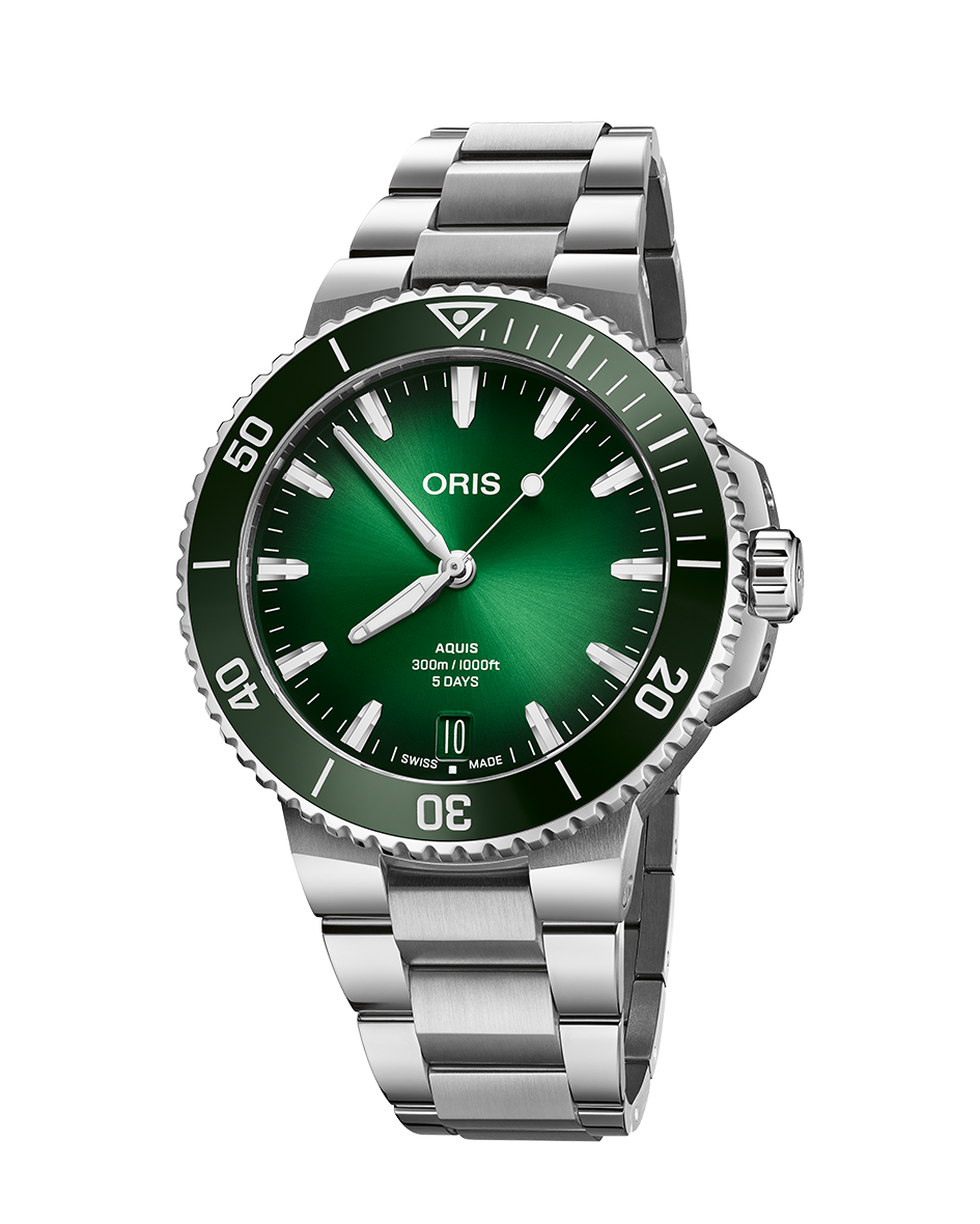 Oris Aquis Date Caliber 400 Grønn m/ lenke - 43,5mm