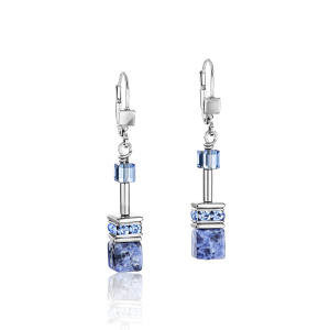 Coeur de Lion GeoCUBE® øredobber sodalitt & hematitt blå