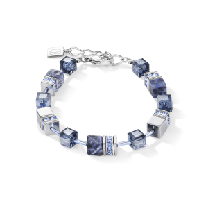 Coeur de Lion GeoCUBE® armbånd sodalitt & hematitt blå