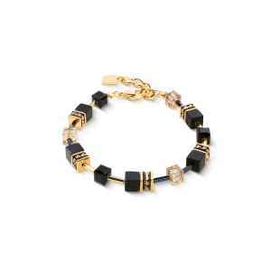 Coeur de Lion GeoCUBE® armbånd onyx sort-gull