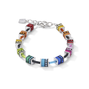 Coeur de Lion GeoCUBE® armbånd klassisk polaris & strass flerfarget