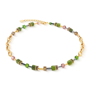 Coeur de Lion GeoCUBE® Chunky Chain halskjede gull-grønn