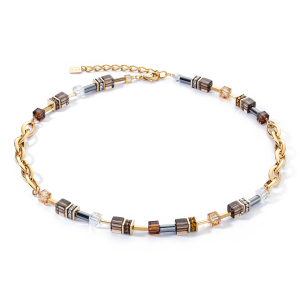 Coeur de Lion GeoCUBE® Chunky Chain halskjede gull-brun