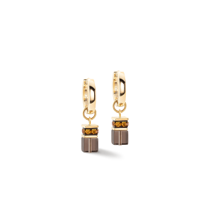 Coeur de Lion GeoCUBE® Chunky Chain øreringer gull-brun