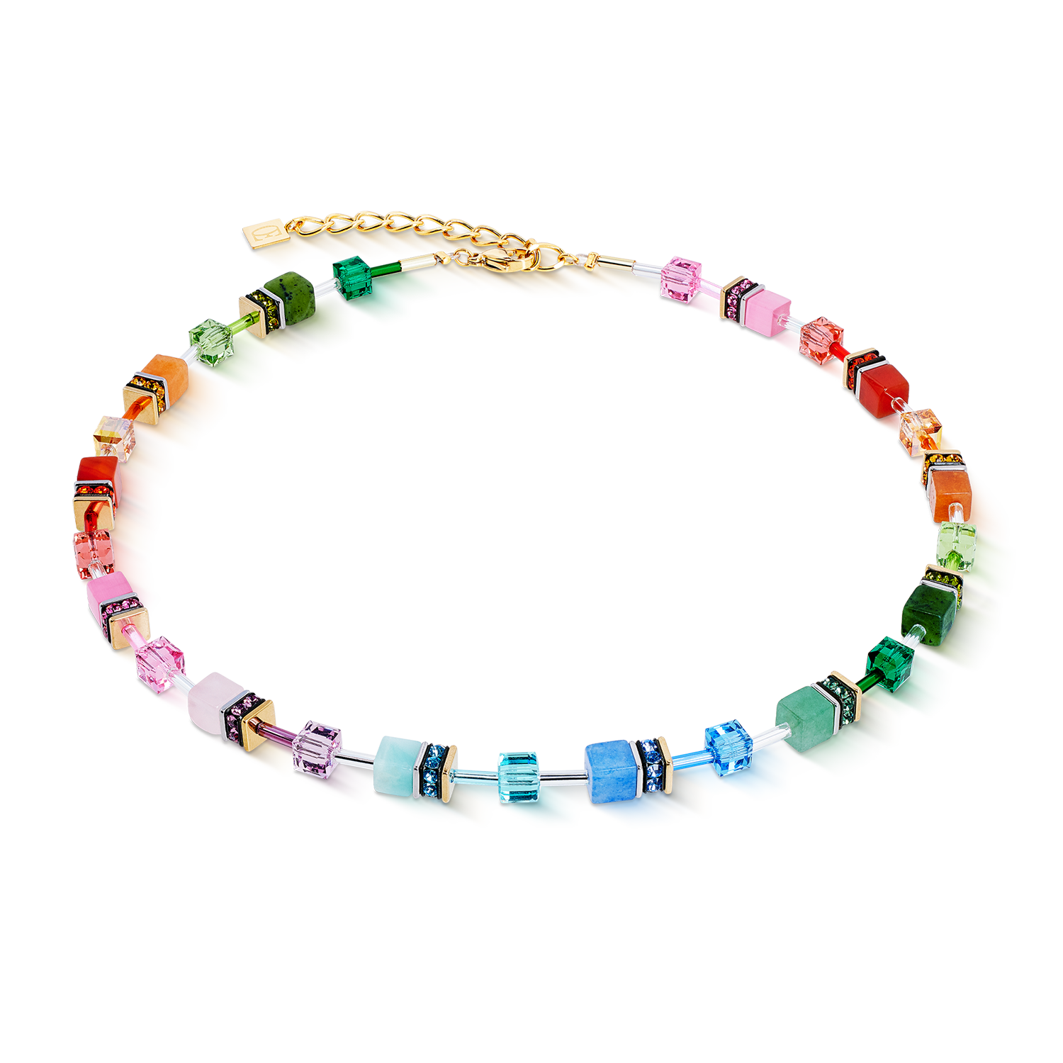 Coeur de Lion GeoCUBE® Iconic Precious halskjede Rainbow
