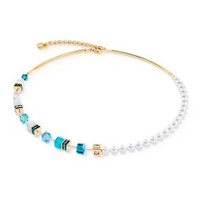 Coeur de Lion GeoCUBE® Precious Fusion Pearls halskjede turkis