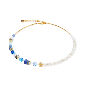 Coeur de Lion GeoCUBE® Precious Fusion Pearls halskjede blå