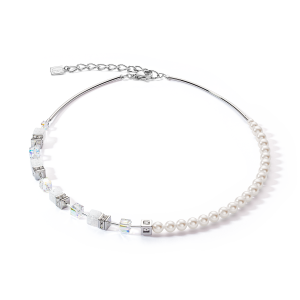 Coeur de Lion GeoCUBE® Precious Fusion Pearls halskjede hvit