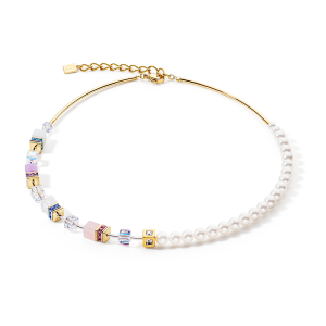Coeur de Lion GeoCUBE® Precious Fusion Pearls halskjede flerfarget pastell