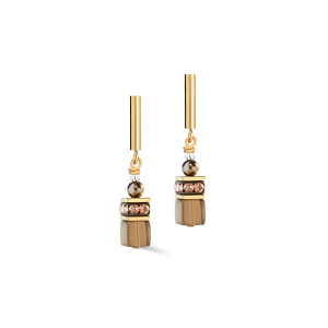 Coeur de Lion GeoCUBE® Precious Fusion Pearls øredobber Mocha Mousse