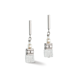Coeur de Lion GeoCUBE® Precious Fusion Pearls øredobber hvit
