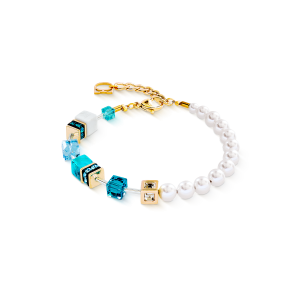 Coeur de Lion GeoCUBE® Precious Fusion Pearls armbånd turkis