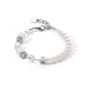 Coeur de Lion GeoCUBE® Precious Fusion Pearls armbånd hvit