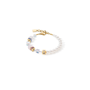 Coeur de Lion GeoCUBE® Precious Fusion Pearls armbånd flerfarget pastell