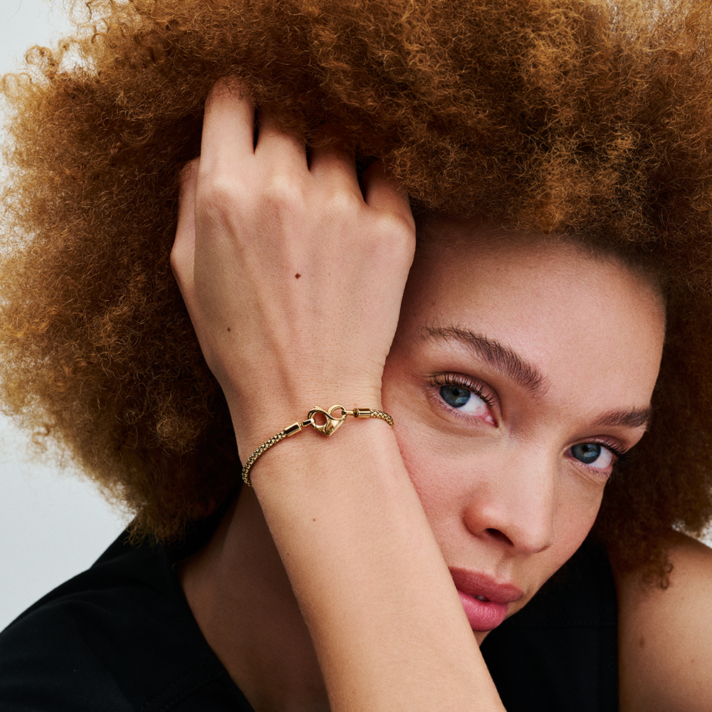 Pandora – Forgylt armbånd m/ evighets hjertelås - Bilde 4