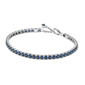Pandora – Sølv tennis armbånd m/ blå cubic zirkonia