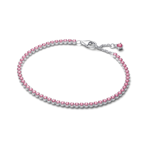 Pandora – Sølv tennis armbånd m/ rosa cubic zirkonia