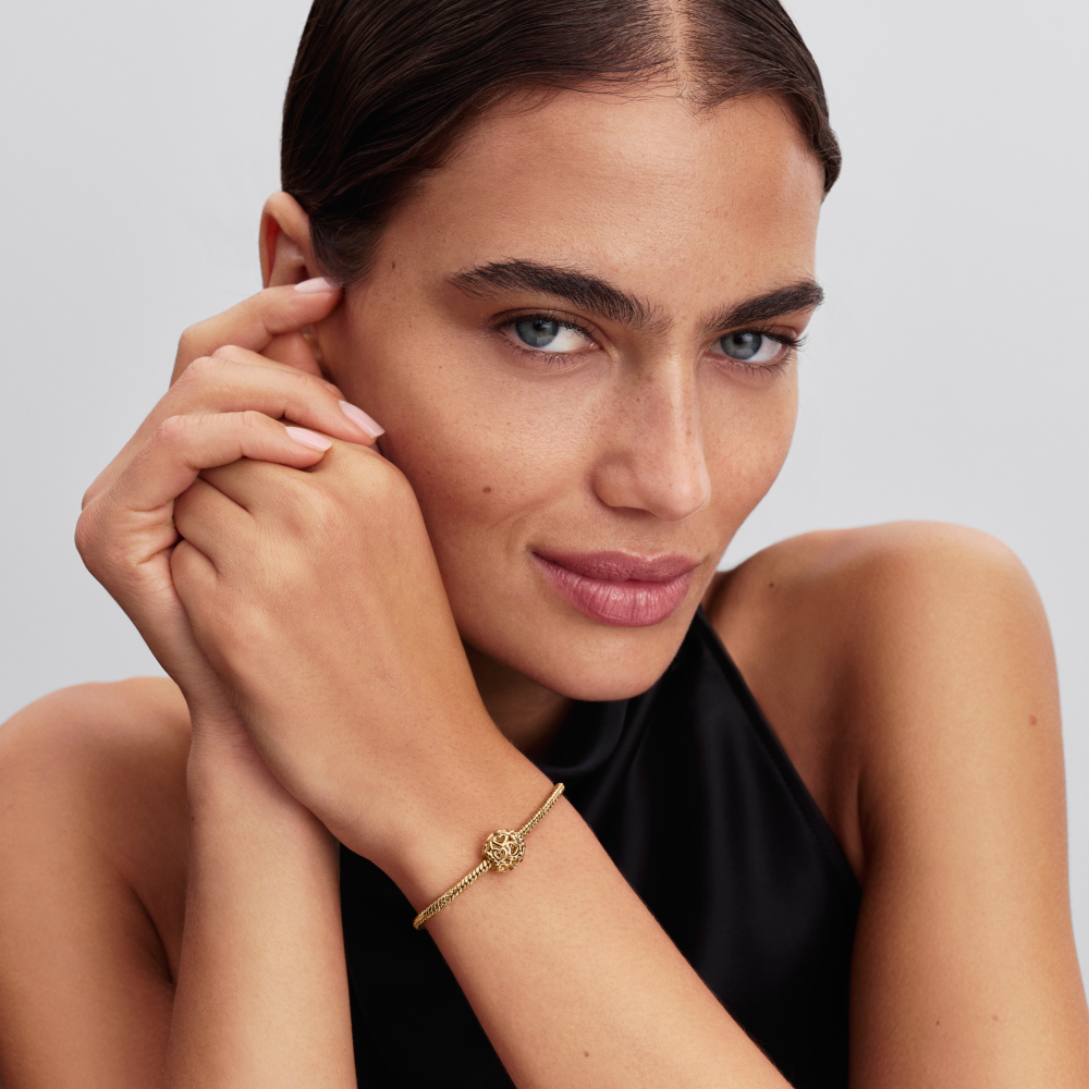 Forgylt Openwork Hjerte Charm - Bilde 4