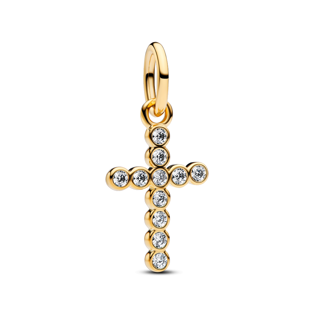 Forgylt Kors Hengende Charm