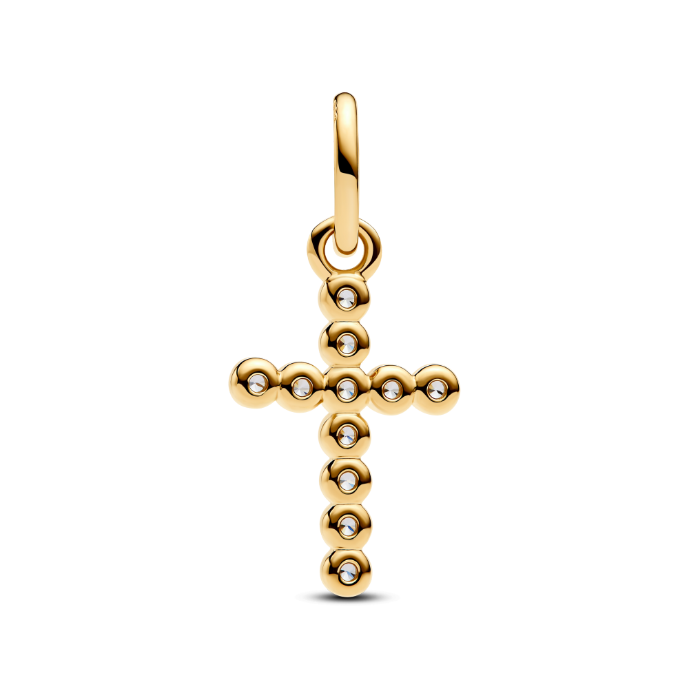 Forgylt Kors Hengende Charm - Bilde 2